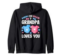 Rosa o Azul Grandpa Loves You Gender Reveal Party Baby Sudadera con Capucha