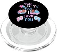 Rosa o Azul I Love You Baby Shower revelación de género niño niña PopSockets PopGrip para MagSafe