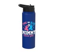Rosa o azul Mommy Loves You - Baby Shower con revelación de género Stainless Steel Insulated Water Bottle