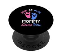 Rosa o Azul Mommy Loves You PopSockets PopGrip Adhesivo