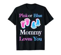 Rosa o Azul MommyLoves You bebé niña o niño próximamente Camiseta