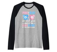 Rosa o Azul Te Amamos Impresionante si Fueras un niño Divertido Camiseta Manga Raglan