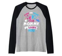Rosa o Azul, tu mamá te ama, el género Revela un Amor Lindo Camiseta Manga Raglan