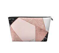 Rosa Oro Brillo Negro Blanco Mármol Geométrico, Bolsa de artículos de tocador Bolsa de Maquillaje Bolsa de cosméticos Bolsa de artículos de tocador de Viaje portátil