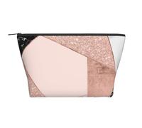 Rosa Oro Brillo Negro Blanco Mármol Geométrico, Bolsa de artículos de tocador Bolsa de Maquillaje Bolsa de cosméticos Bolsa de artículos de tocador de Viaje portátil