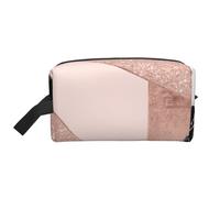 Rosa Oro Brillo Negro Blanco Mármol Geométrico, Bolsa de Maquillaje Bolsa de cosméticos Bolsa de artículos de tocador de Viaje portátil Organizador de Bolsa de Maquillaje