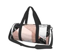 Rosa Oro Brillo Negro Blanco Mármol Geométrico, Bolsa de Viaje de Gran Capacidad, Bolso Redondo, Bolsa de Viaje Deportiva, Bolsa de Mano, Bolsa de Fitness