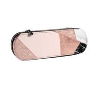 Rosa Oro Brillo Negro Blanco Mármol Geométrico, Estuche para lápices Estuche para lápices de Cuero de PU Estuche para lápices de Gran Capacidad Estuche para lápices Bolsa de cosméticos