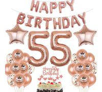 Rosa Oro Globos 55 cumpleaños mujer Rosa Oro 55 Años Decoracion Cumpleaños mujer Globos Cumpleãnos 55 Rosegold Decoraciones Fiesta Rosa Oro 55 Años Globos 55 cumpleaños feliz banner