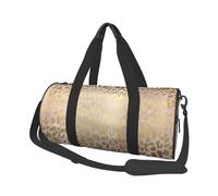 Rosa Oro Rosa Metálico Acero Leopardo Piel de Animal, Bolsa de Viaje de Gran Capacidad, Bolso Redondo, Bolsa de Viaje Deportiva, Bolsa de Mano, Bolsa de Fitness
