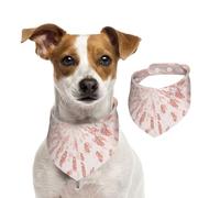 Rosa Oro Rosa Rubor Trazos Dorados Rayas Brillo,Pañuelos de algodón para Perros, Bufandas Ajustables para Mascotas,M