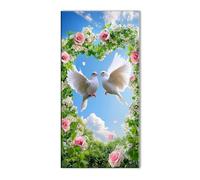 Rosa Paloma Diamond Painting, DIY Diamond Painting Adultos, Cuadros de Cristales Bordado y Punto de Cruz de Arte para Decoracion Hogar, 5D Mosaicos Manualidades Pintura de Diamante 80x160cm J26-11758