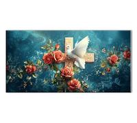 Rosa Paloma Diamond Painting, DIY Diamond Painting Adultos, Cuadros de Cristales Bordado y Punto de Cruz de Arte para Decoracion Hogar, 5D Mosaicos Manualidades Pintura de Diamante 30x60cm J26-11296