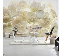 Rosa Papel Pintado Pared Mural 368x248cm Flores Dormitorio Vestuarios Mujer Niña