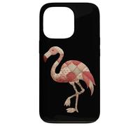 Rosa Patchwork Flamingo Retro Cottagecore Chic Carcasa para iPhone 13 Pro