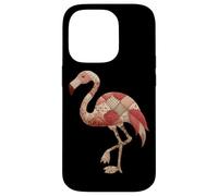 Rosa Patchwork Flamingo Retro Cottagecore Chic Carcasa para iPhone 14 Pro