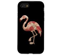 Rosa Patchwork Flamingo Retro Cottagecore Chic Carcasa para iPhone SE (2020) / 7/8