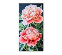 Rosa Peonía Diamond Painting, DIY Diamond Painting Adultos, Cuadros de Cristales Bordado y Punto de Cruz de Arte para Decoracion Hogar, 5D Mosaicos Manualidades Pintura de Diamante 35x70cm J26-11513