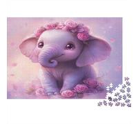 Rosa Pink Elefante Rompecabezas Puzzle,1000pcs (75x50cm) Adulto Juego EduGatoivo Decoración del Hogar