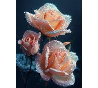 Rosa Pintar por Numeros Adultos, Pintar por Numeros Niños Flor, Cuadros Manualidades Adultos Kits, DIY Paint by Numbers con Pinceles y Pinturas Acrílicas, Invierno Decoracion Habitacion 50x70cm 1-5467