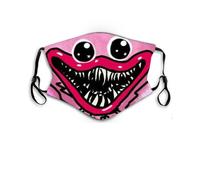 (Rosa) Poppy Playtime Huggy wuggys Juego de tela de algodón cara máscaras de Halloween para adultos
