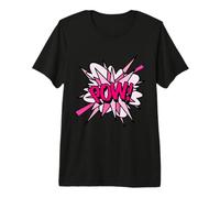 Rosa Pow Comic Pop Art Moderno Divertido Diseño Retro Camiseta Premium