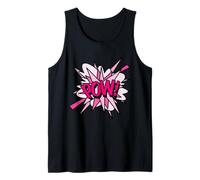 Rosa Pow Comic Pop Art Moderno Divertido Diseño Retro Camiseta sin Mangas