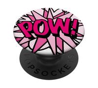 Rosa Pow Comic Pop Art Moderno Divertido Diseño Retro PopSockets PopGrip Adhesivo