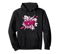 Rosa Pow Comic Pop Art Moderno Divertido Diseño Retro Sudadera con Capucha