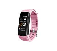(rosa) Pulsera de fitness con podómetro y control de la presión arterial, monitor de ritmo cardíaco