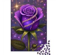 Rosa Púrpura Fondo Estrellado Puzzle de 1000 Piezas Puzzle para Adultos Efecto Brillo Relajante Hogar 38x26cm/1000pcs