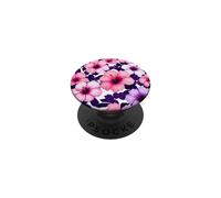 Rosa Púrpura Hibisco Floral Flores Bold Floral PopSockets PopGrip Adhesivo
