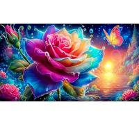 Rosa Puzzle 1000 Piezas Juego Familiar Divertido & desafiante Juego para Toda la Familia Regalo para Mujeres y Hombres 70x50cm/1000pcs