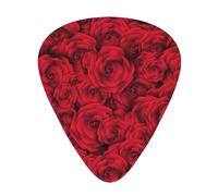 Rosa roja,12 púas de guitarra, 3 grosores diferentes para guitarra acústica, bajo y ukelele