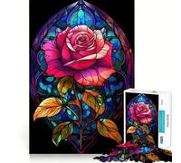 Rosa roja bajo el Sol en un Vaso, Rompecabezas de 1000 Piezas para Adultos, Juguete Inteligente para el hogar, Corte Suave, Sorpresa navideña (38x26cm)