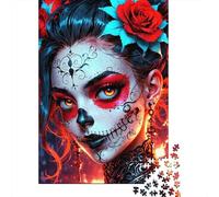 Rosa Roja Elemento Floral Puzzle de 1000 Piezas Papel para Adultos Escena Nocturna Puzzle para Toda la Familia 52x38cm/1000pcs