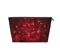 Rosa roja Impresa., Bolsa de artículos de tocador Bolsa de Maquillaje Bolsa de cosméticos Bolsa de artículos de tocador de Viaje portátil