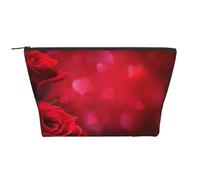 Rosa roja Impresa., Bolsa de artículos de tocador Bolsa de Maquillaje Bolsa de cosméticos Bolsa de artículos de tocador de Viaje portátil