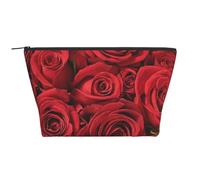 Rosa roja Impresa., Bolsa de artículos de tocador Bolsa de Maquillaje Bolsa de cosméticos Bolsa de artículos de tocador de Viaje portátil