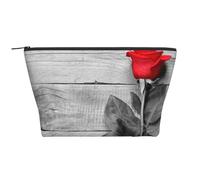 Rosa roja Impresa., Bolsa de artículos de tocador Bolsa de Maquillaje Bolsa de cosméticos Bolsa de artículos de tocador de Viaje portátil
