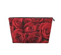 Rosa roja Impresa., Bolsa de artículos de tocador Bolsa de Maquillaje Bolsa de cosméticos Bolsa de artículos de tocador de Viaje portátil