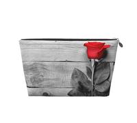 Rosa roja Impresa., Bolsa de artículos de tocador Bolsa de Maquillaje Bolsa de cosméticos Bolsa de artículos de tocador de Viaje portátil