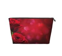 Rosa roja Impresa., Bolsa de artículos de tocador Bolsa de Maquillaje Bolsa de cosméticos Bolsa de artículos de tocador de Viaje portátil