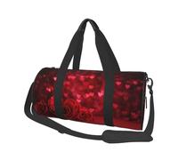Rosa roja Impresa., Bolsa de Viaje de Gran Capacidad, Bolso Redondo, Bolsa de Viaje Deportiva, Bolsa de Mano, Bolsa de Fitness