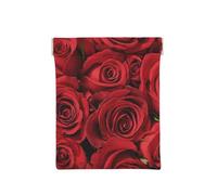 Rosa roja Impresa., Squeeze Top Wallet Bolsa de Almacenamiento para Mujer Monedero pequeño Bolsa de Cambio