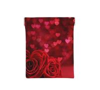 Rosa roja Impresa., Squeeze Top Wallet Bolsa de Almacenamiento para Mujer Monedero pequeño Bolsa de Cambio