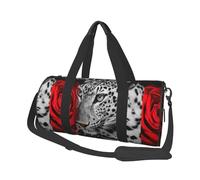 Rosa roja Leopardo, Bolsa de Viaje de Gran Capacidad, Bolso Redondo, Bolsa de Viaje Deportiva, Bolsa de Mano, Bolsa de Fitness