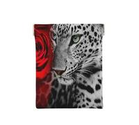 Rosa roja Leopardo, Squeeze Top Wallet Bolsa de Almacenamiento para Mujer Monedero pequeño Bolsa de Cambio