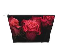 Rosa roja y Hojas Negras, Bolsa de artículos de tocador Bolsa de Maquillaje Bolsa de cosméticos Bolsa de artículos de tocador de Viaje portátil