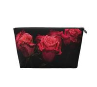 Rosa roja y Hojas Negras, Bolsa de artículos de tocador Bolsa de Maquillaje Bolsa de cosméticos Bolsa de artículos de tocador de Viaje portátil